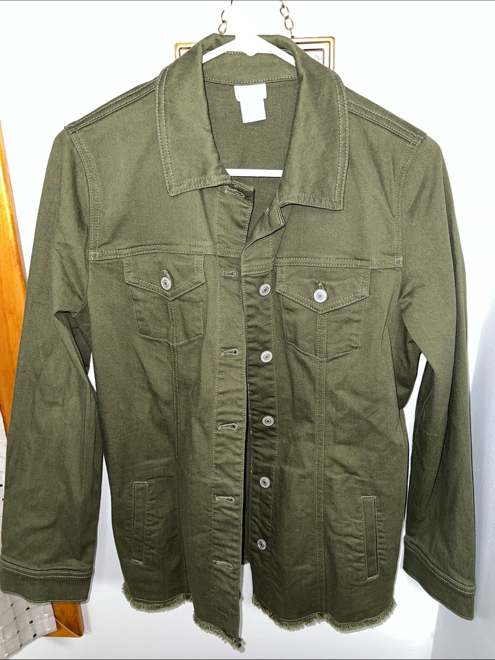 Chico's Olive Green Jean Jacket